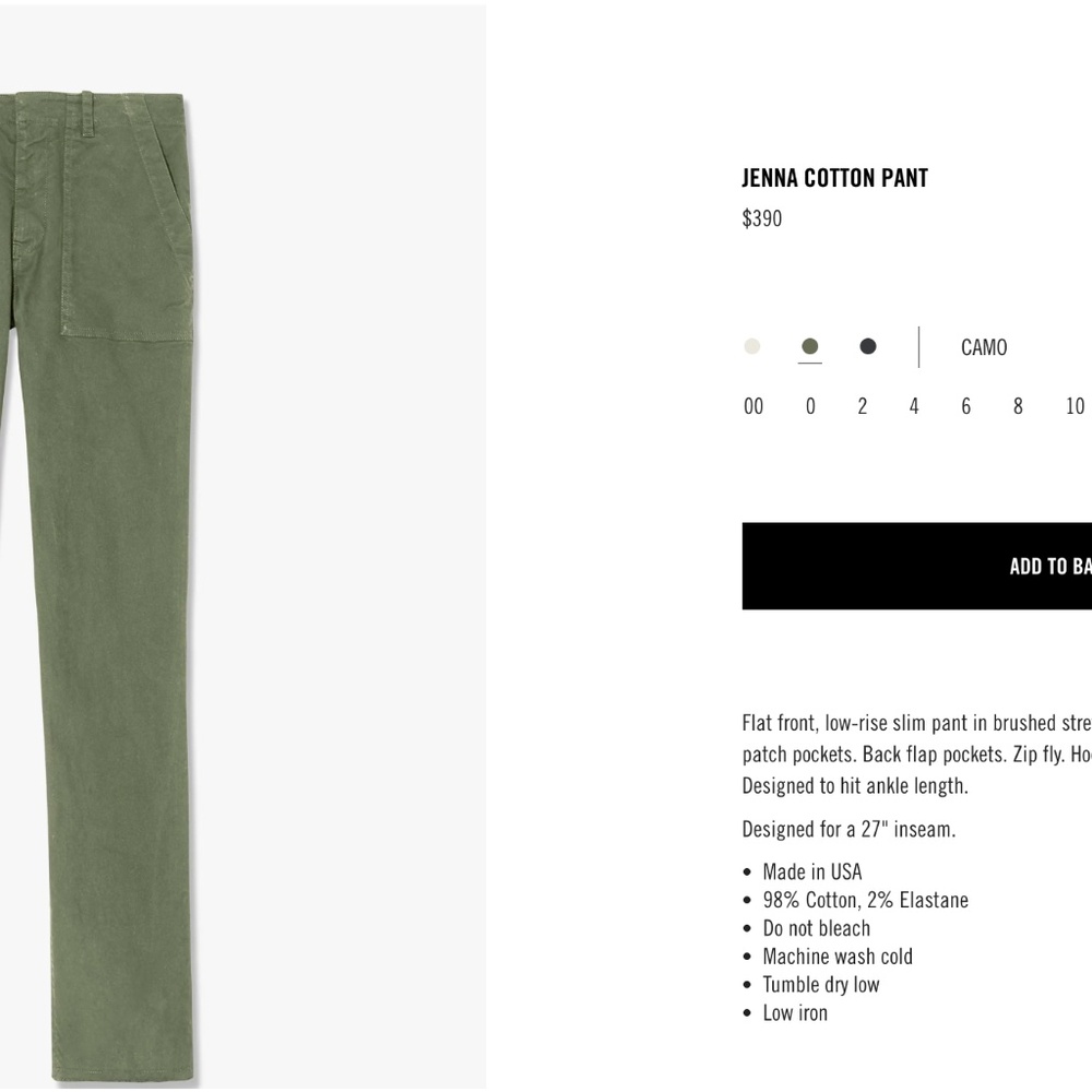 Nili Lotan Jenna Pant Military Green